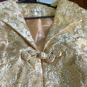 Vintage 50’s 60’s Metallic Gold Brocade Coat